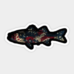 Striped bass American Fishing Sticker